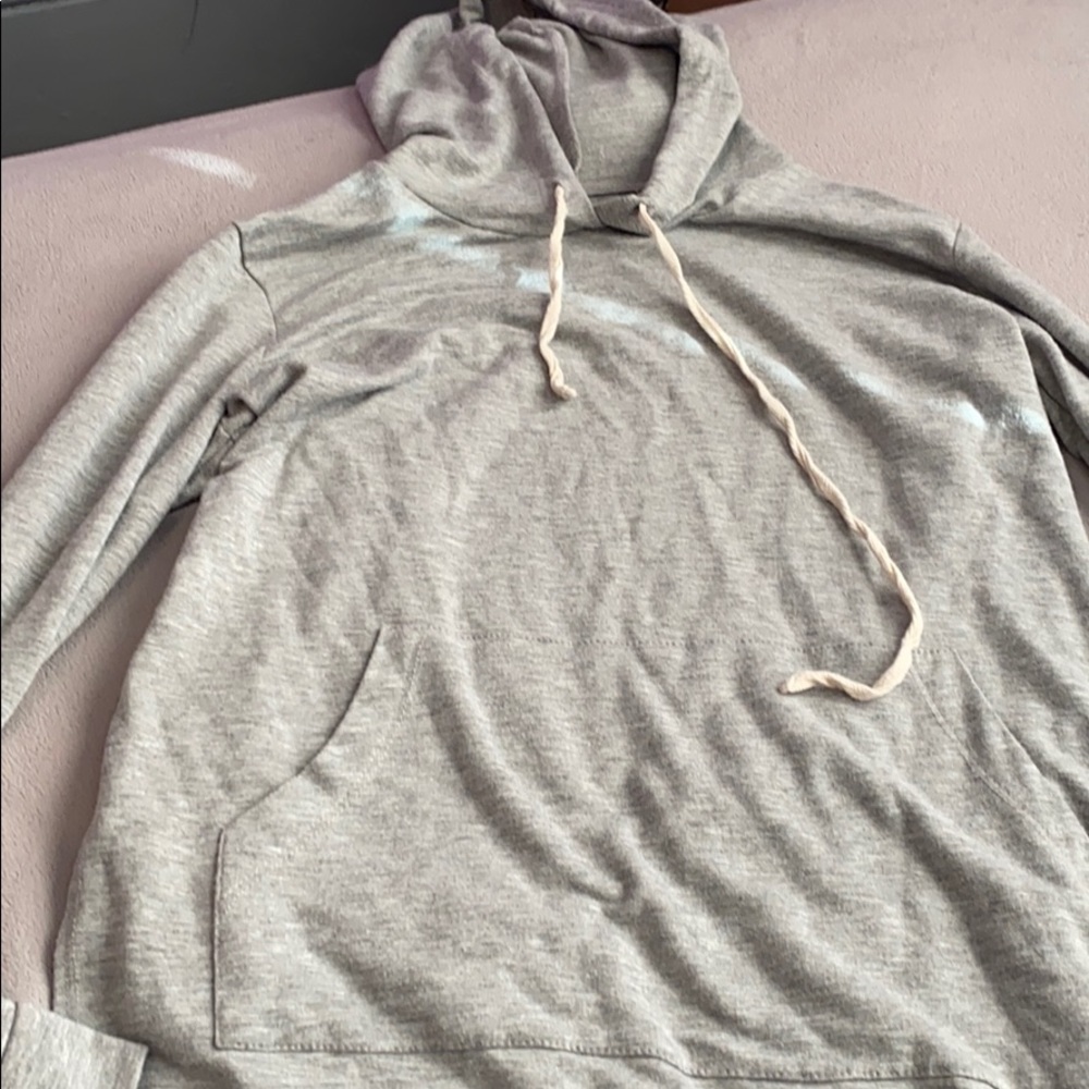 long sleeve, hooded, thin crew neck